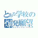 とある学校の爆発願望（インデックス）