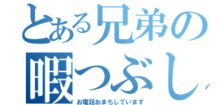 とある兄弟の暇つぶし（お電話おまちしています）