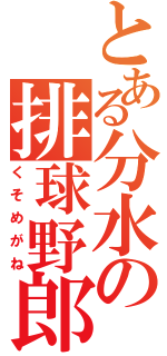 とある分水の排球野郎（くそめがね）