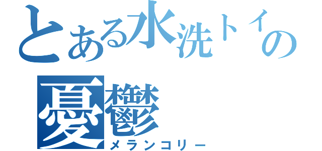 とある水洗トイレの憂鬱（メランコリー）