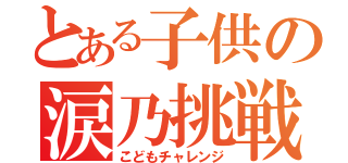 とある子供の涙乃挑戦（こどもチャレンジ）