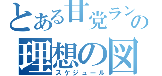 とある甘党ランの理想の図（スケジュール）