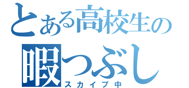 とある高校生の暇つぶし（スカイプ中）