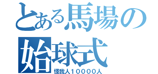 とある馬場の始球式（怪我人１００００人）