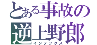 とある事故の逆上野郎（インデックス）