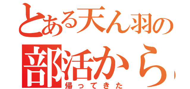 とある天ん羽の部活から（帰ってきた）