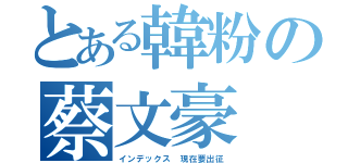 とある韓粉の蔡文豪（インデックス 現在要出征）