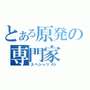 とある原発の専門家（スペシャリスト）