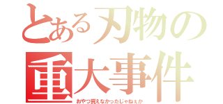 とある刃物の重大事件（おやつ買えなかったじゃねぇか）