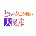 とある女鳥羽の大暴走（３－１男子（笑））