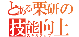 とある栗研の技能向上（スキルアップ）