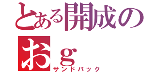 とある開成のおｇ（サンドバック）