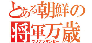 とある朝鮮の将軍万歳（ウリナラマンセー）