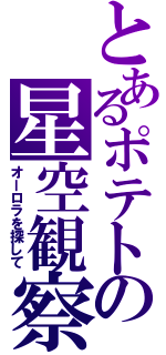 とあるポテトの星空観察（オーロラを探して）