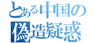 とある中国の偽造疑惑（）