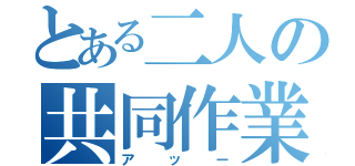 とある二人の共同作業（アッー）