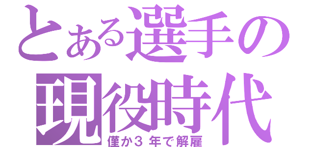 とある選手の現役時代（僅か３年で解雇）