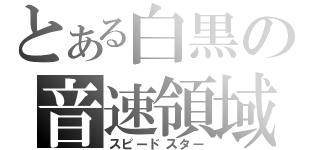 とある白黒の音速領域（スピードスター）