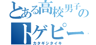 とある高校男子のトゲピー（カタギシタイキ）