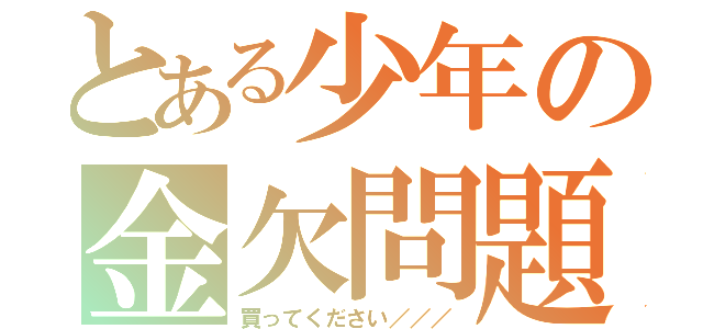 とある少年の金欠問題（買ってください／／／）