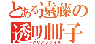 とある遠藤の透明冊子（クリアファイル）