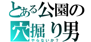 とある公園の穴掘り男（やらないか？）