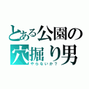 とある公園の穴掘り男（やらないか？）