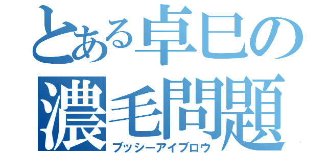 とある卓巳の濃毛問題（ブッシーアイブロウ）