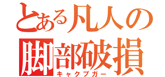 とある凡人の脚部破損（キャクブガー）