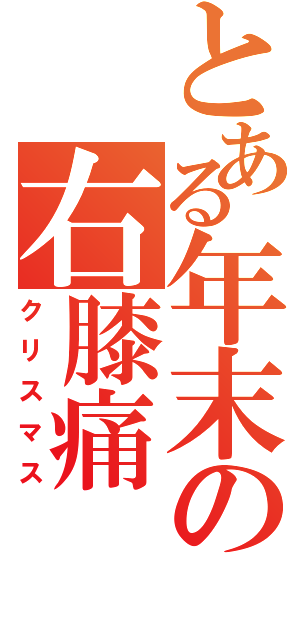 とある年末の右膝痛（クリスマス）