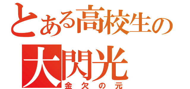 とある高校生の大閃光（金欠の元）