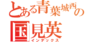 とある青葉城西の国見英（インデックス）