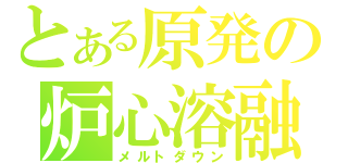 とある原発の炉心溶融（メルトダウン）