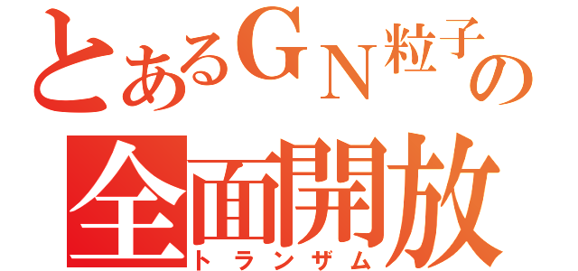 とあるＧＮ粒子の全面開放（トランザム）