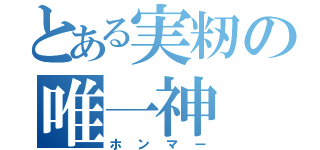 とある実籾の唯一神（ホンマー）