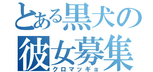 とある黒犬の彼女募集（クロマッギョ）