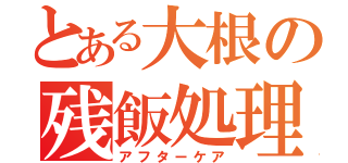 とある大根の残飯処理（アフターケア）