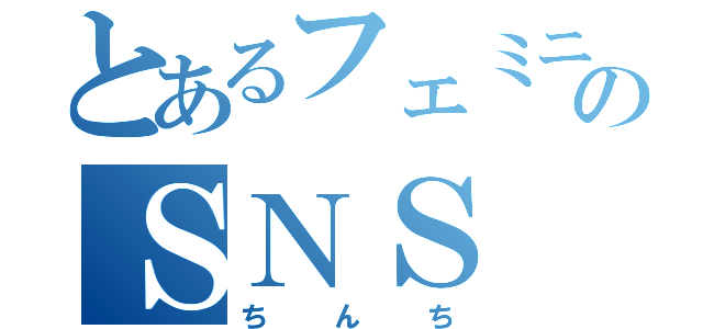 とあるフェミニストのＳＮＳ（ちんち）