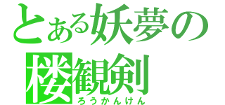 とある妖夢の楼観剣（ろうかんけん）