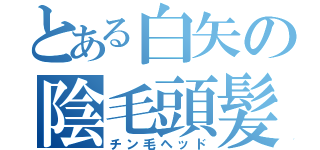 とある白矢の陰毛頭髪（チン毛ヘッド）