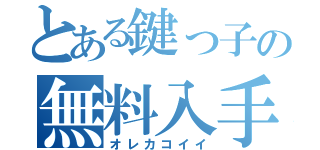 とある鍵っ子の無料入手（オレカコイイ）