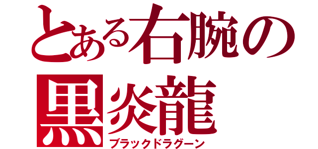 とある右腕の黒炎龍（ブラックドラグーン）