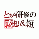 とある研修の感想＆短歌（）