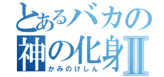 とあるバカの神の化身Ⅱ（かみのけしん）