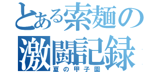 とある索麺の激闘記録（夏の甲子園）