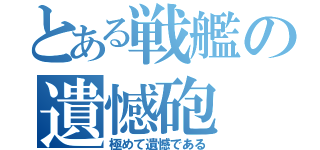 とある戦艦の遺憾砲（極めて遺憾である）