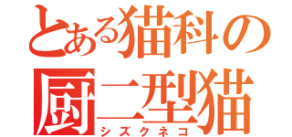 とある猫科の厨二型猫（シズクネコ）