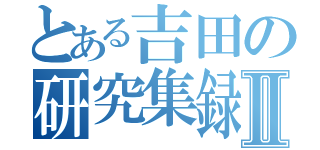 とある吉田の研究集録Ⅱ（）