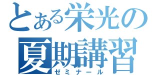 とある栄光の夏期講習（ゼミナール）