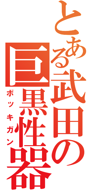 とある武田の巨黒性器（ボッキガン）